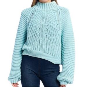 Free People Sweetheart Oversized Chunky Cable Knit Fisherman Sweater Size XS